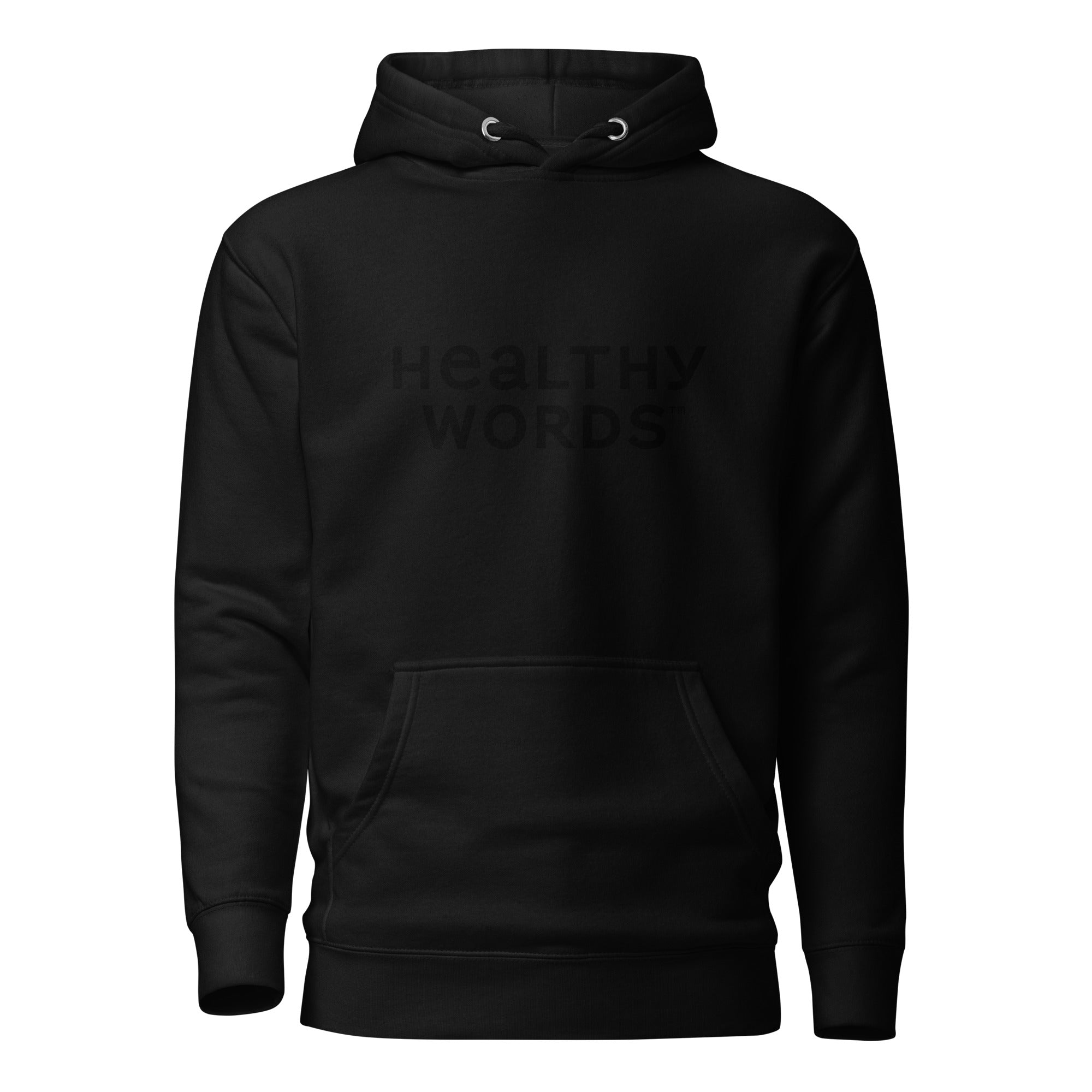 Healthy Words black font Hoodie Healthy Words Store